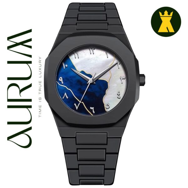 Arabic blue star dial custom made watch